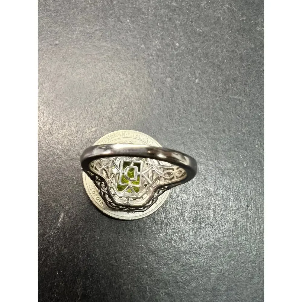 D’Joy Peridot Tsavorite Zircon Halo Ring 4.30ctw Sz 8